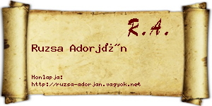 Ruzsa Adorján névjegykártya